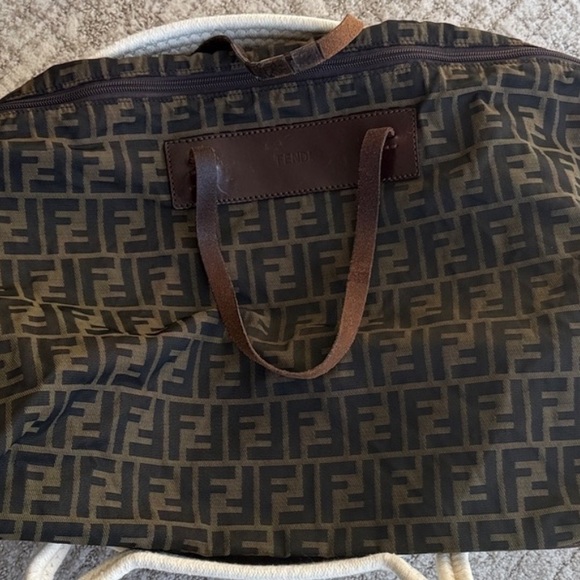 MINOR REHAB - Fendi Zucca Black and Brown Duffel Bag. Vintage